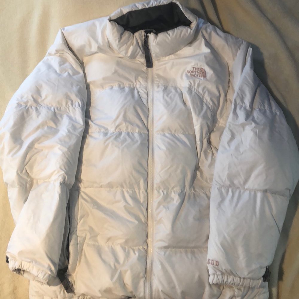 North Face puffy jacket, white.
